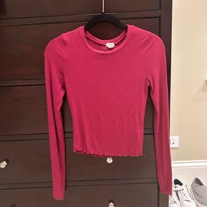 long sleeve red garage top